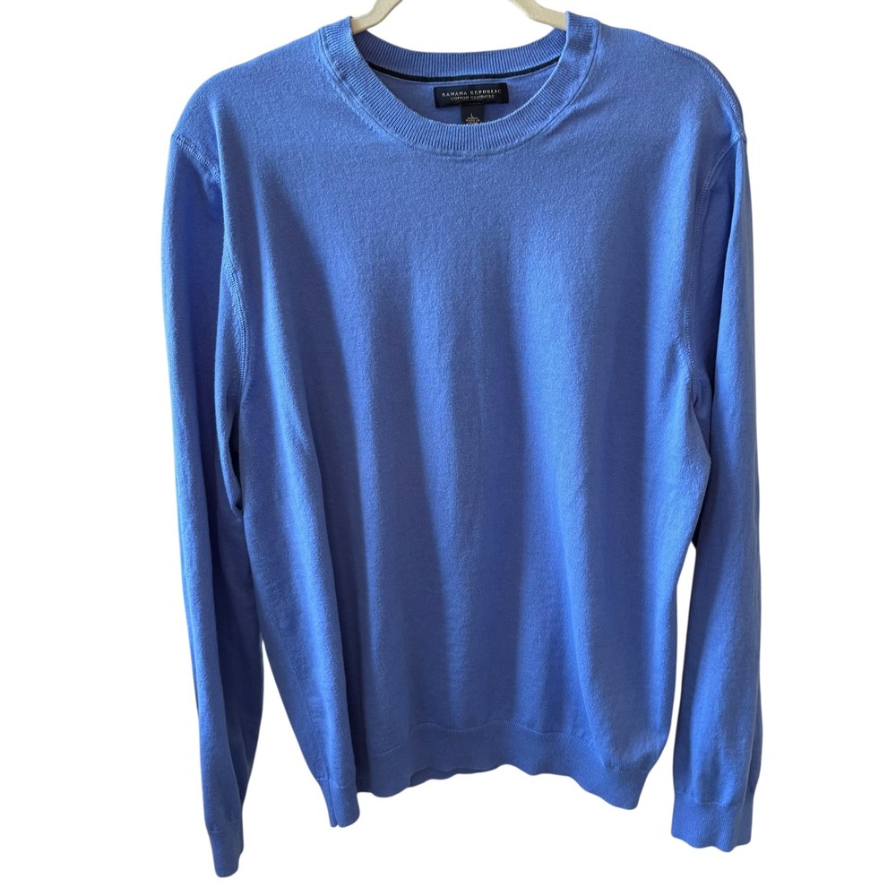 Banana Republic Cotton‎ Cashmere Crew Neck Sweater Mens Light Blue Size L